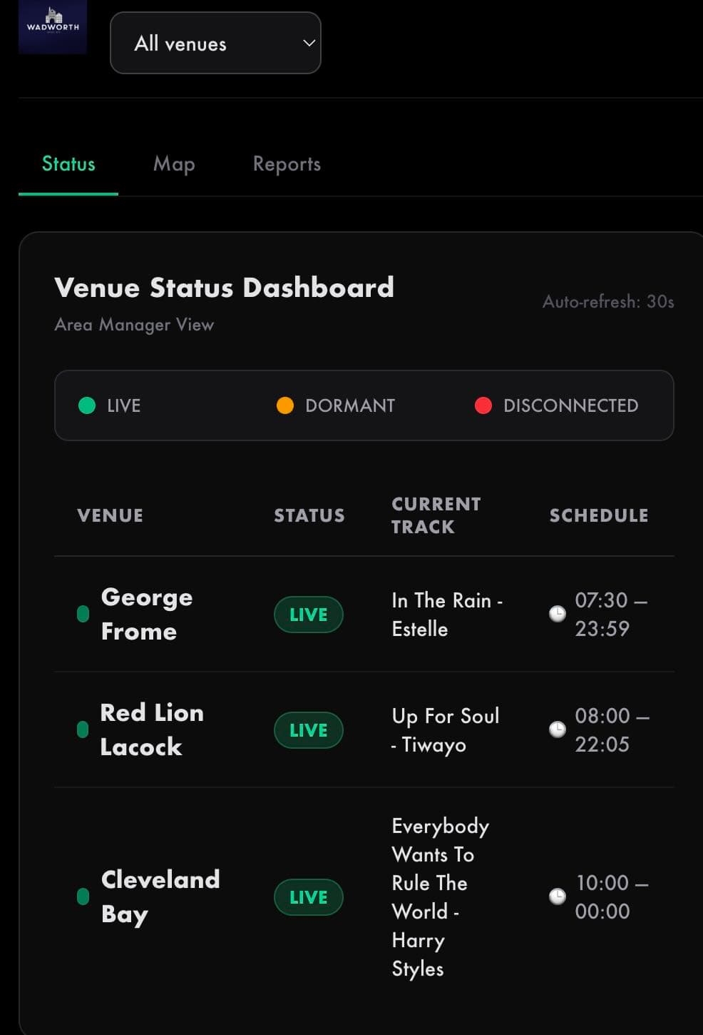 Stylish Ambience venue status on mobile